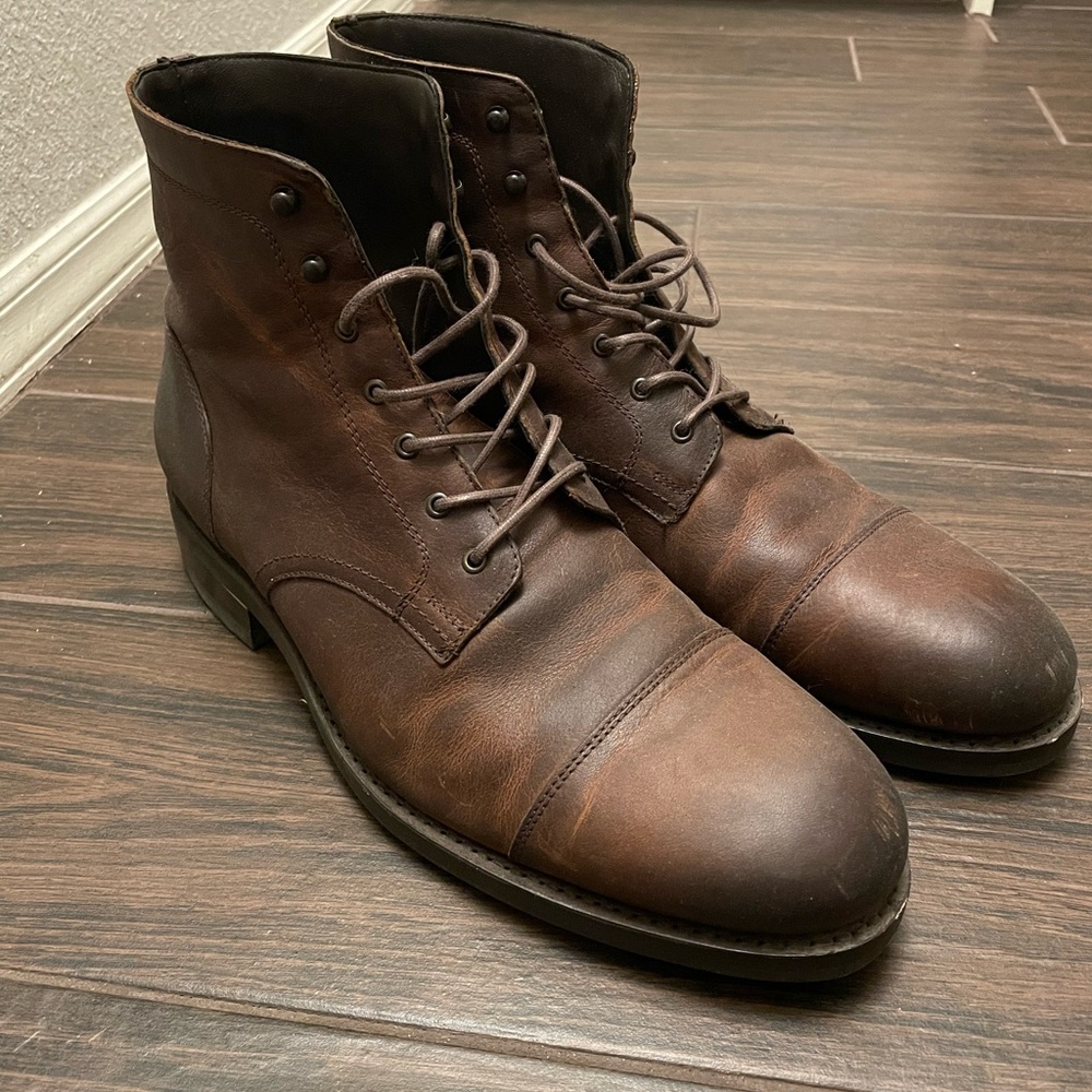 Wolverine BLVD Men’s Brown Leather Cap Toe Boots Size 11.5 d